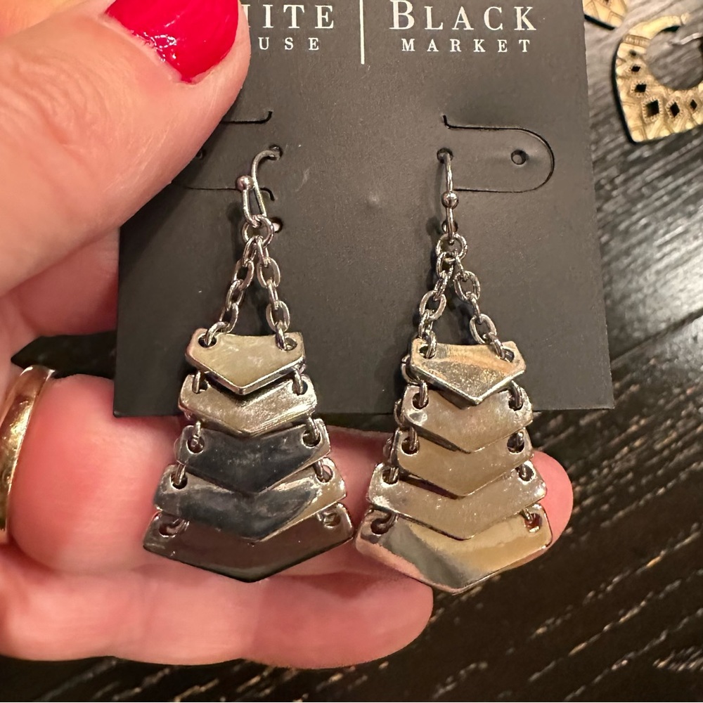 NWT WHBM SILVER EARRINGS